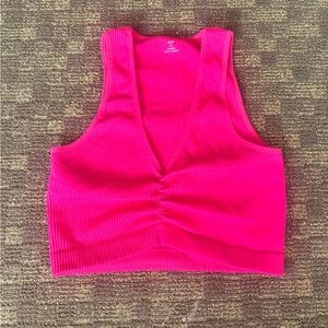 Aerie Hot Pink Ribbed Crop Top